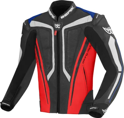 Immagine prodotto di Giacca in pelle da moto Berik Street Pro, nero/rosso/blu, 54