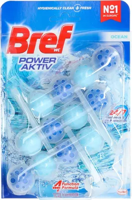 Obrázok produktu pre Bref Power Aktiv osviežovač do záchodovej misy, vôňa oceánu, 3 x 50 g