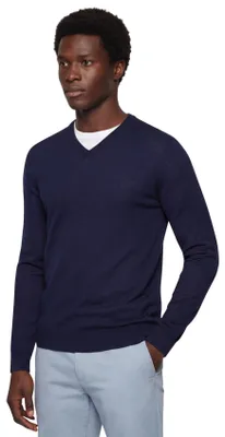 Produktbild von Boss Melba-P Pullover finest italian yarn dunkelblau gestrickt