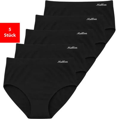 Produktbild von Taillenslip Damen Slips 5er-10er Pack Pantys Unterwäsche Microfaser elastisch - Schwarz L 5er Pack