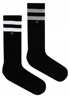 Zdjęcie produktu dla Skarpety męskie długie bawełniane 2 PARY Calvin Klein czarny 2-pack - 39-42