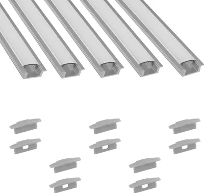 Produktbild von 5x A25 LED Profil 2m - Silber inkl. Abdeckung milky & Endkappen