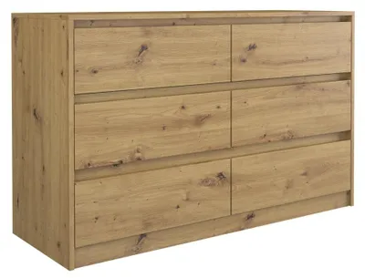 Obrázek produktu pro Topeshop K120 ARTISAN 2X3, Dub, 6 zásuvka/zásuvek, Dřevotřískové desky, Moderní, Dřevotřískové desky, Matný