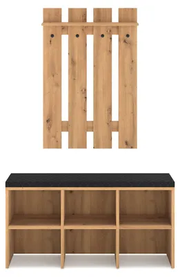 Immagine prodotto di Appendiabiti da corridoio Renes in rovere Artisan nero 2 pezzi