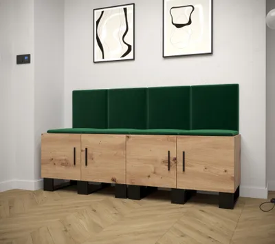 Obrázek produktu pro Předsíňová sestava RUMIE 20 - dub artisan, zelené panely