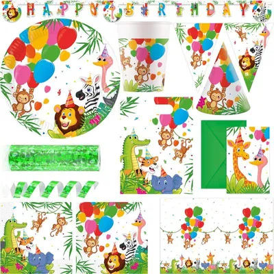 Produktbild von Dschungel / Zoo XXL Partyset zum Kindergeburtstag