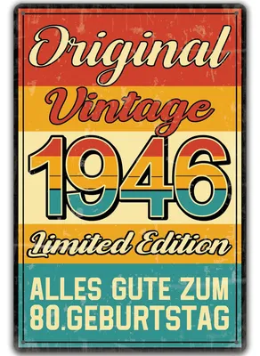 Produktbild von Metallschild zum 80. Geburtstag, Vintage-Dekoration, 20x30 cm
