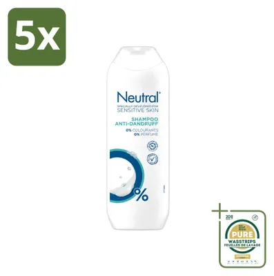 Immagine prodotto di 5 flaconi di shampoo delicato anti-forfora per pelli sensibili - 250 ml - confezione risparmio - 5 pezzi