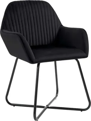 Image de vidaXL Chaise de salle à manger 4 pcs. noir velours