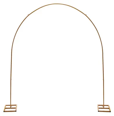 Image de Arche de mariage - Arche décorative en métal - 2,3 x 2,3 m - Structure robuste et stable - Fond pour cérémonies, fêtes et photos - Or
