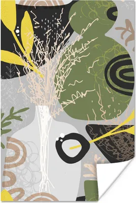 Produktbild von MuchoWow® Poster Blumen - Muster - Abstrakt 120x180 cm - Kunstposter