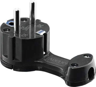 Produktbild von Schutzkontakt Winkelstecker flach Flachstecker mit Bügel 230V 16A Schuko Stecker schwarz