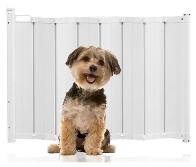 Produktbild von Bettacare Automatisches Faltbares Einziehbares Hundegitter, 55 - 89cm, Weiß