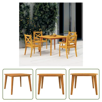 Image de The Living Store Table de jardin 110x110x75 cm bois massif acacia