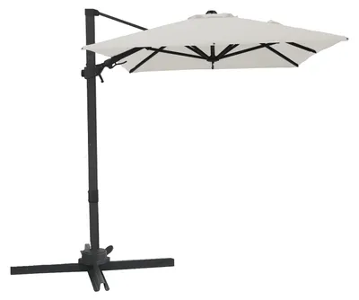 Image de Axi Nyra Parasol Déporté Rectangulaire 200 X 300 Cm, Anthracite/Beige | Pour Le Jardin / Terrasse Avec Armature Thermolaquée | Pied En Croix, Housse