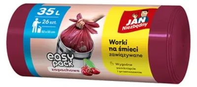 Zdjęcie produktu dla Jan Niezbędny Worki na śmieci Easy-pack Wiśnia 35 L 26 szt.