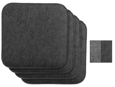 Productafbeelding van Zitkussen - Vilt - 35 x 35 cm - Antraciet en grijs - Set van 4