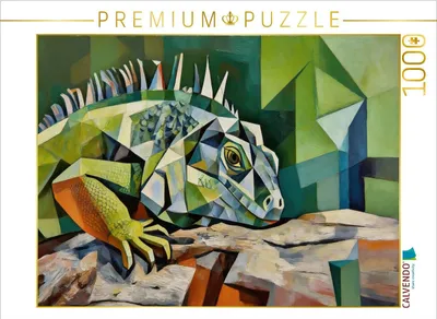 Produktbild von CALVENDO Puzzle Grüner Leguan | 1000 Teile Lege-Größe 64x48cm Foto-Puzzle für glückliche Stunden