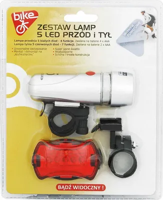 Zdjęcie produktu dla Zestaw 5 przednich i tylnych świateł rowerowych LED