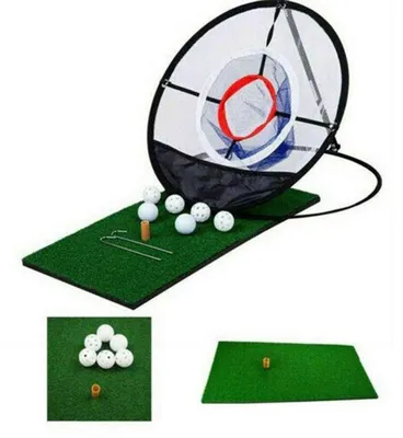 Image de Filet d'entraînement pour le chipping au golf, avec sac de transport pliable - Noir