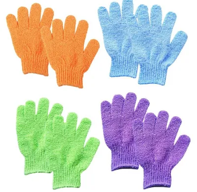 Produktbild von Paar Peeling-Duschhandschuhe, doppelseitige Peeling-Badehandschuhe zur Tiefenreinigung abgestorbener Haut für Spa-Massagen, Schönheits-Duschschwamm, Badeaccessoires.