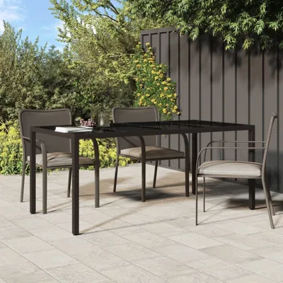 Produktbild von Gartentisch Braun 190x90x75 cm Gehärtetes Glas und Poly Rattan , Gartentische Design 2024