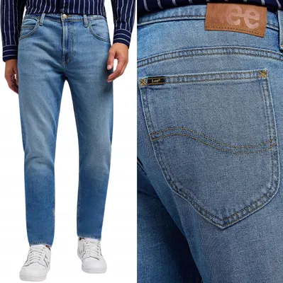 Produktbild von Lee Rider Slim, getragene Travis Denim-Jeans, tailliert, W33 L34
