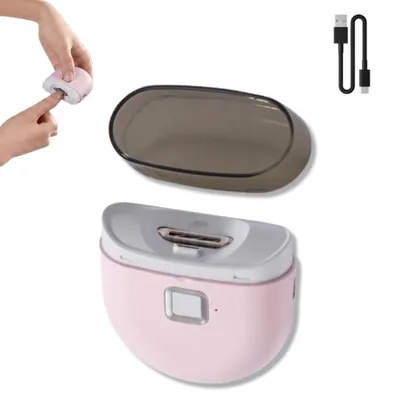 Produktbild von EUROtops Nageltrimmer mit LED-Licht – Elektrischer Nagelschneider für Fingernägel, Nail Clipper, Nagelknipser kraftsparend, mit Auffangbehälter Rosa