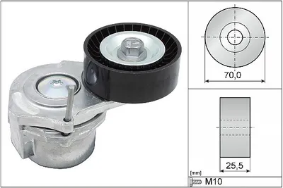 Produktbild von INA 534 0438 10 Spannarm Keilrippenriemen Ø70mm für OPEL Corsa D Schrägheck (S07) Mokka / Mokka X (J13) Astra J Sports Tourer (P10) ASTRA J Meriva B