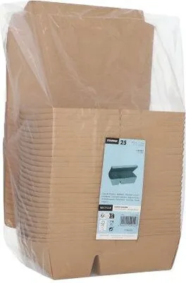 Produktbild von 100 Lunchboxen, Pappe 2-geteilt 450 ml 5 cm x 11 cm x 16,8 cm braun