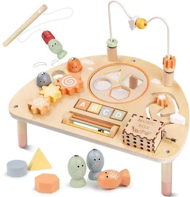 Obrázek produktu pro Houten Kinderaktivitätsbrett mit vielfältigen Spielen