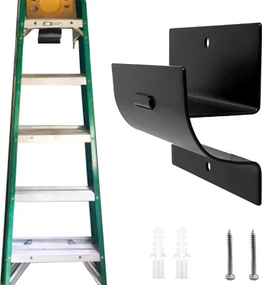 Zdjęcie produktu dla Uchwyt ścienny do drabiny Hak do przechowywania drabiny Wytrzymały metalowy organizer do drabiny Organizer do garażu na drabinę Krzesło taczkowe