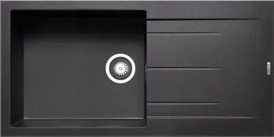 Produktbild von PYRAMIS Spüle ALAZIA PLUS (100x50) 1B 1D in CARBON mit Excenterbedienung / Granitspüle / Steinspüle / Ausschnitt 980 x 480 mm