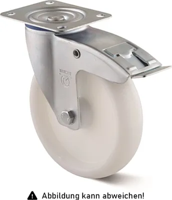 Produktbild von Rollcart Polyamid- Lenkrolle mit Doppelstop Ø80x35mm 150kg Tragkraft