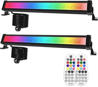 RGB-LED-Schweinwerfer 42 W, 2 Stück, IP66, 10 Farben, 30 Modi, Fernbedienung