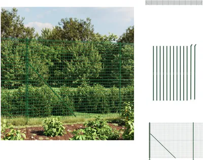 Produktbild von vidaXL Maschendrahtzaun mit Bodenflansch Grün 1,4x25 m - Zaunfelder