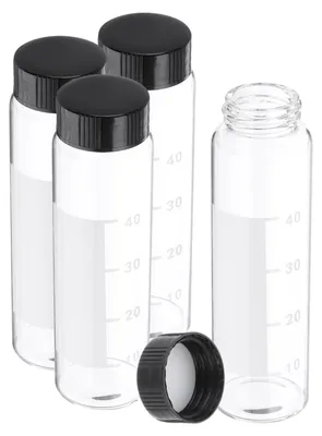 4er-Pack Glasflaschen 50 ml mit Schraubdeckel, transparent