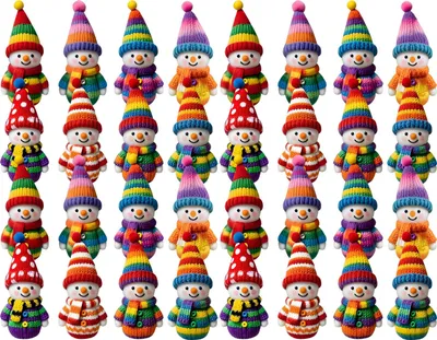 Produktbild von Bunte Schneemann-Hängedekorationen, flache 2D-Schneemann-Ornamente aus Holz, Weihnachtsbaumschmuck für festliche Weihnachtsgeschenke, Geschenkboxen, Kränze und Girlanden