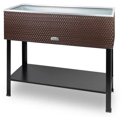 Produktbild von Hochbeet in Rattan-Optik, Kräuterbeet braun 95x40x85cm
