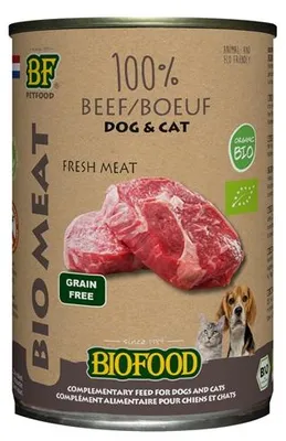 Productafbeelding van Bf Petfood Biologisch Hondenvoer, 100% Rundvlees, blik