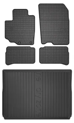 Productafbeelding van Rubberen automatten + kofferbakmat voor Suzuki Vitara II 2015-2018 (SUV/crossover) – 5-delig, zwart, op maat – Wielganizator SolidPRO