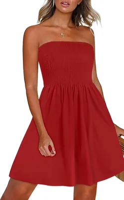 Produktbild von Sommerkleid für Damen mit Blumenmuster, gerades Schnitt und elastischem Brustbereich, Knie-Länge