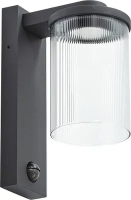 Produktbild von Lucande LED-Außenwandlampe Beelia Sensor anthrazit geriffelt