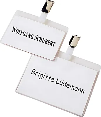 Produktbild von Namenschilder 74x105mm mit Clip Packung mit 25 Stück
