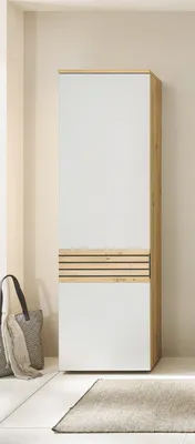 Produktbild von Garderobenschrank >Melisande< in Weiß matt - 60x200x38cm (BxHxT)