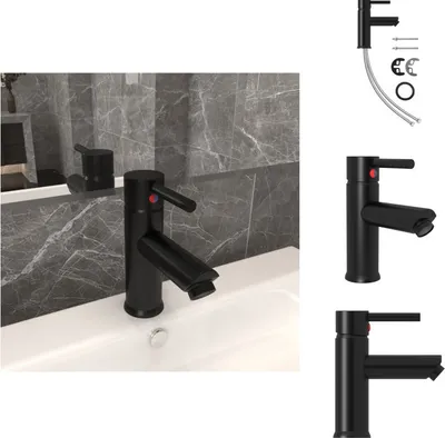 Obrázek produktu pro vidaXL Umyvadlová baterie černá 130x176 mm - Vodovodní baterie