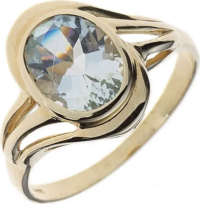 Produktbild von JOBO Damen Ring 585 Gold Gelbgold 1 Aquamarin Goldring Größe 54