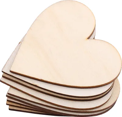 Produktbild von Liebe Herzform Holzverzierung für Hochzeiten Plaques Dekoration (80 mm 10pcs)