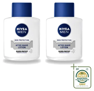 Imagen del producto de 2 unidades de loción para después del afeitado Nivea Men Silver Protect - 100 ml - Paquete ahorro
