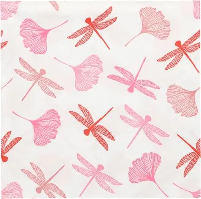 Produktbild von Servietten, 3-lagig 1/4-Falz 40 cm x 40 cm rose "Ginko"